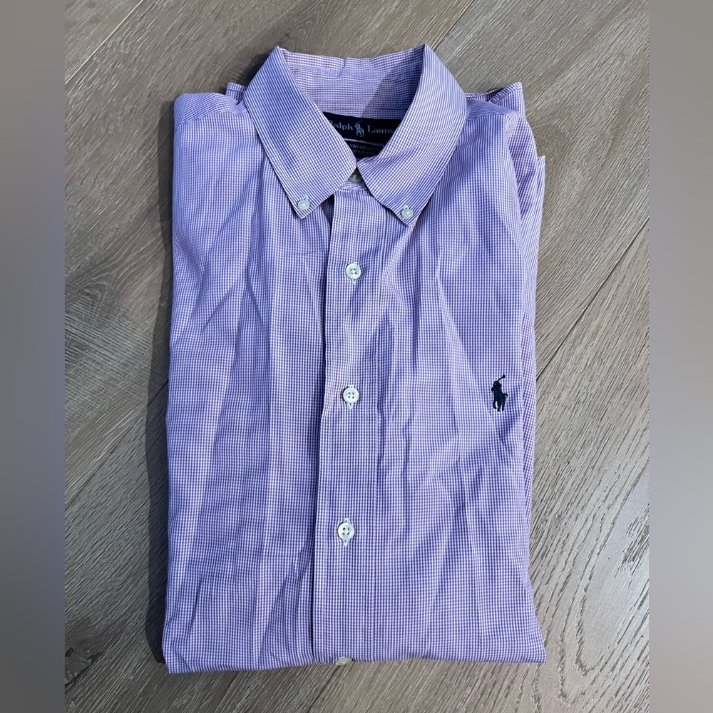 Polo by Ralph Lauren Men's Purple Checkered Shirt 16 1/2 34/35